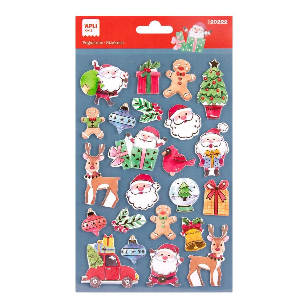 Apli samolepky vánoční – plastické mix motivů
