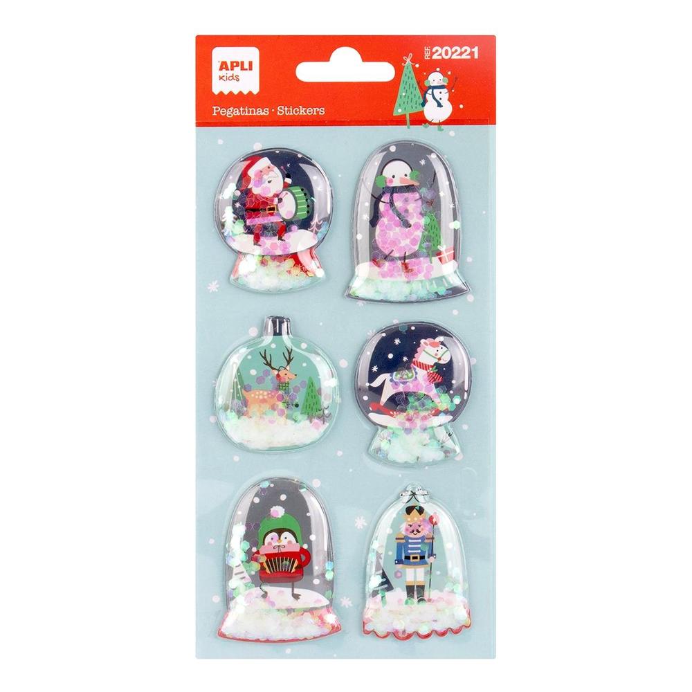 Apli samolepky vánoční – plastické se třpytkami