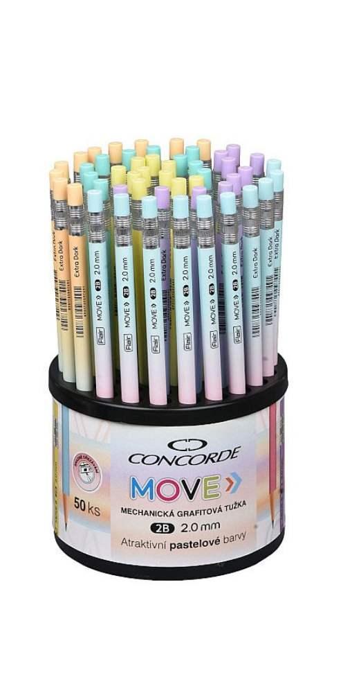 CONCORDE tužka grafitová Move, 2B asort mix barev