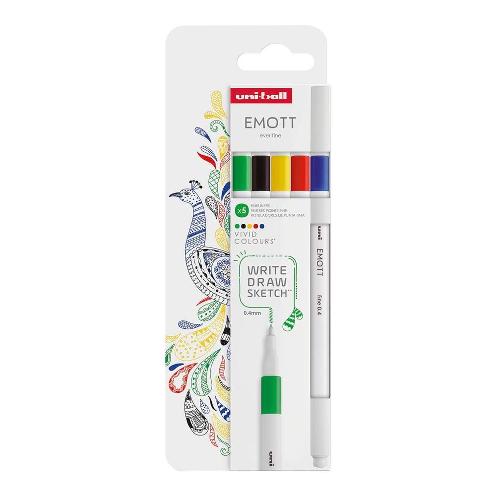 UNI popisovač Emott Liner sada VIVID 5 ks, mix barev