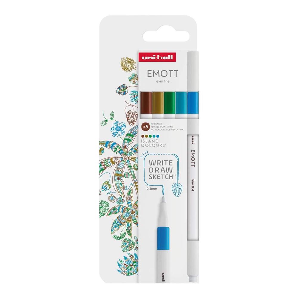 UNI popisovač Emott Liner sada ISLAND 5 ks, mix barev
