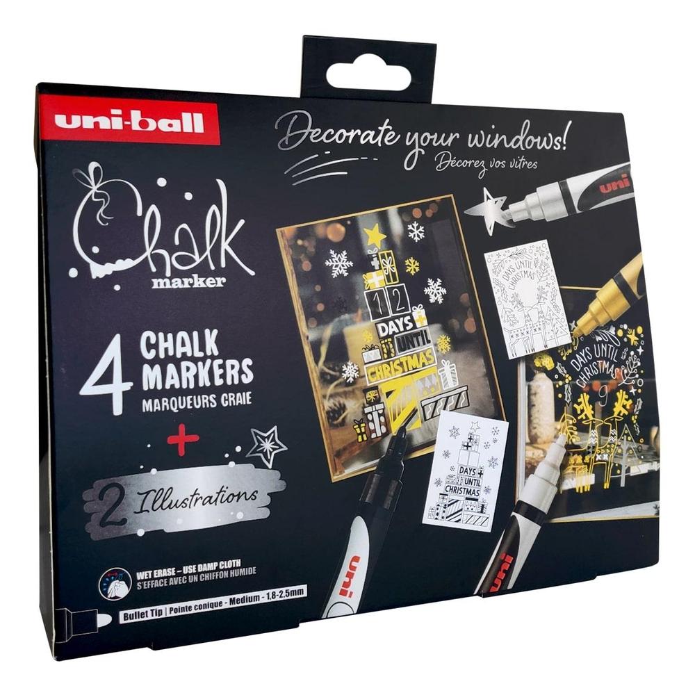 UNI popisovač křídový PWE-5M vánoční sada – Nordic 1,8 - 2,5 mm, mix barev