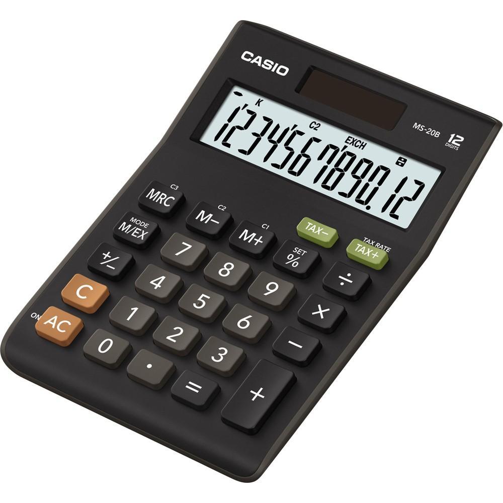 Casio kalkulačka MS 20B stolní / 12 míst. tax/exchange