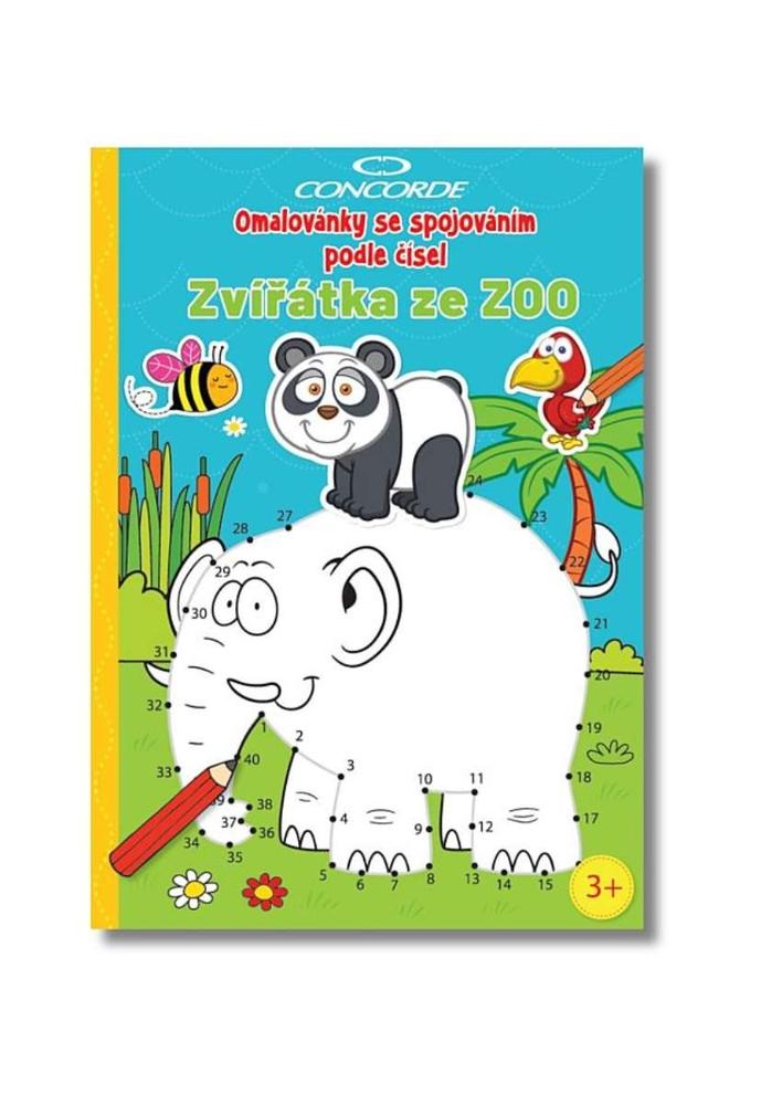 CONCORDE omalovánky se spojováním podle číse Zvířátka ze ZOO