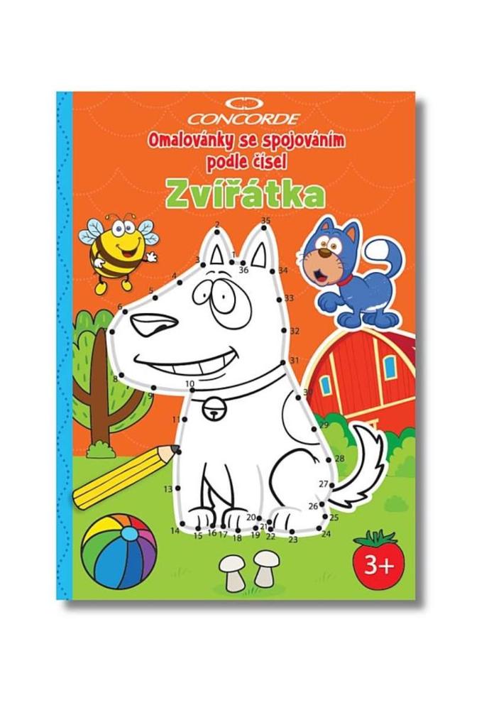 CONCORDE omalovánky se spojováním podle číse Zvířátka