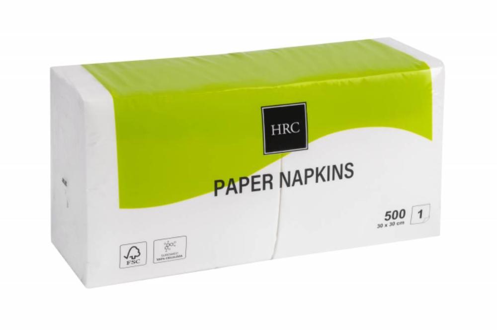 Ubrousky Gastro bílé 30x30 cm bílé, 1-vrstvé / 500 ks