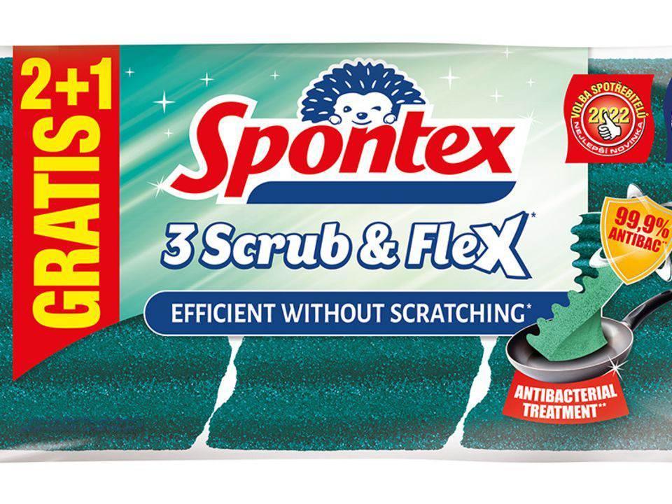 Spontex houbička Scrub&Flex 2+1 ZDARMA
