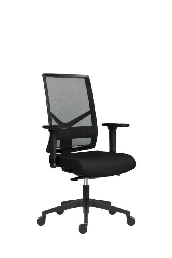 Kancelářská židle Omnia - černá s područkami a bez podhlavníku