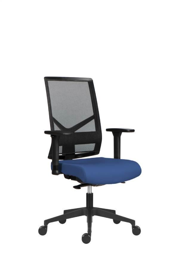 Kancelářská židle Omnia - modrá s područkami a bez podhlavníku