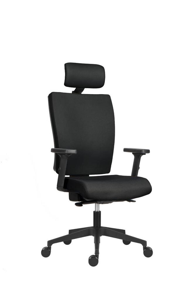 Kancelářská židle Gala - černá s područkami a podhlavníkem