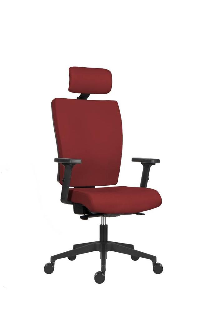 Kancelářská židle Gala - červená s područkami a podhlavníkem