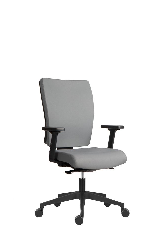 Kancelářská židle Gala - sv. šedá s područkami bez podhlavníku
