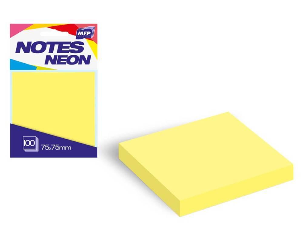 MFP blok samolepicí 75 x 75 mm/100 žlutý neon
