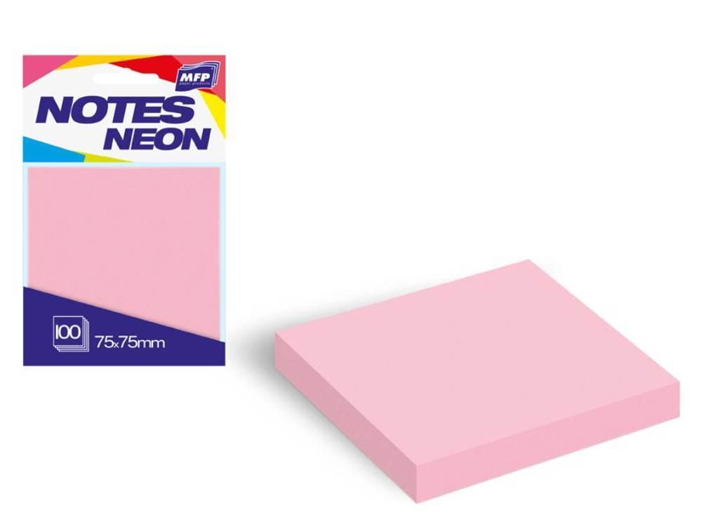 MFP blok samolepicí 75 x 75 mm/100 růžový neon
