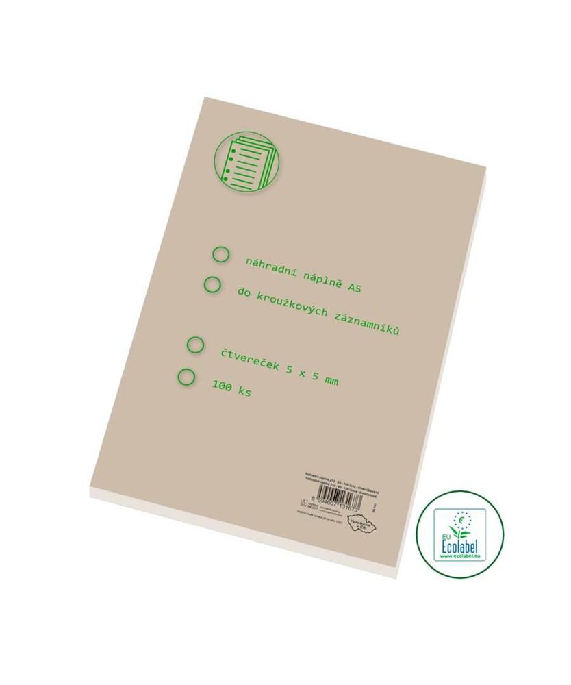 PAPÍRNY BRNO náhradní vložka ecology A5 100 listů, čtverečkovaná
