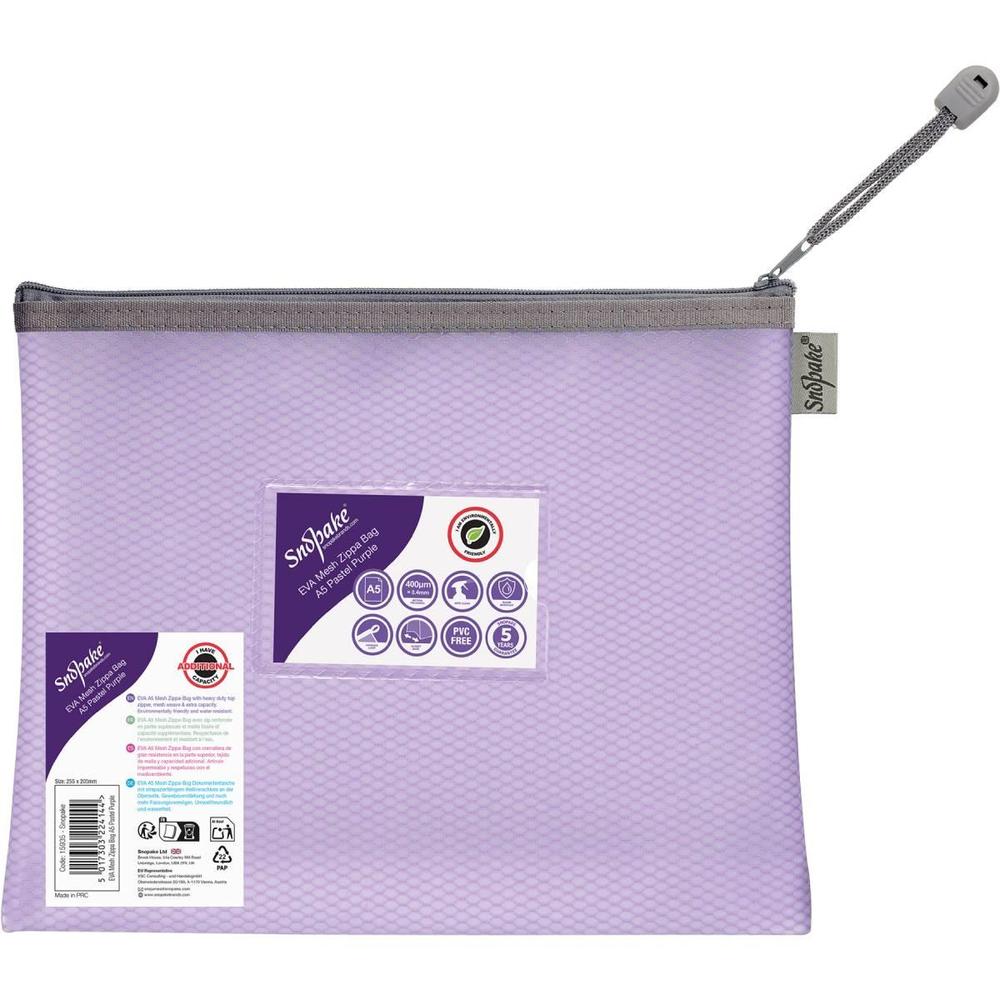 Snopake spisovka EVA se zipem A5 pastelově fialová