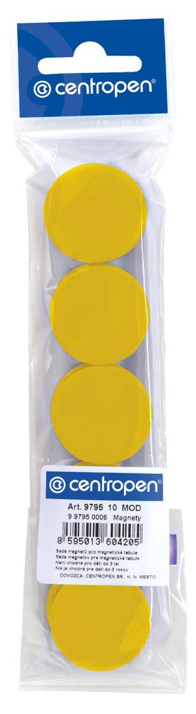 Centropen magnety 9795/10 pr. 30 mm / 10 ks, žluté