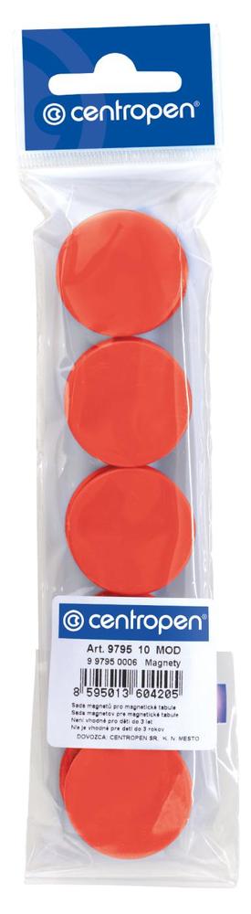 Centropen magnety 9795/10 pr. 30 mm / 10 ks, červené