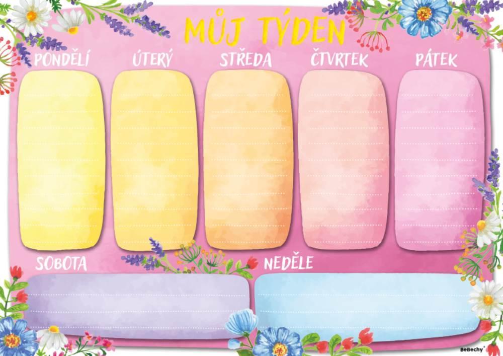 Baloušek Tisk týdenní plánovač A4 - Barevný