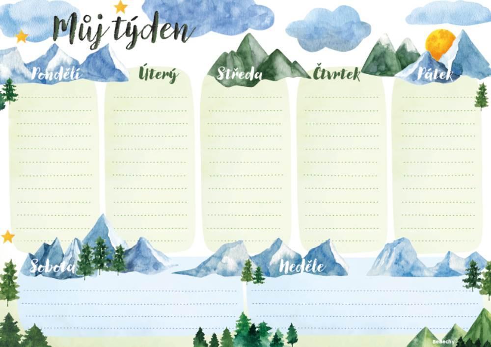 Baloušek Tisk týdenní plánovač A4 - Hory