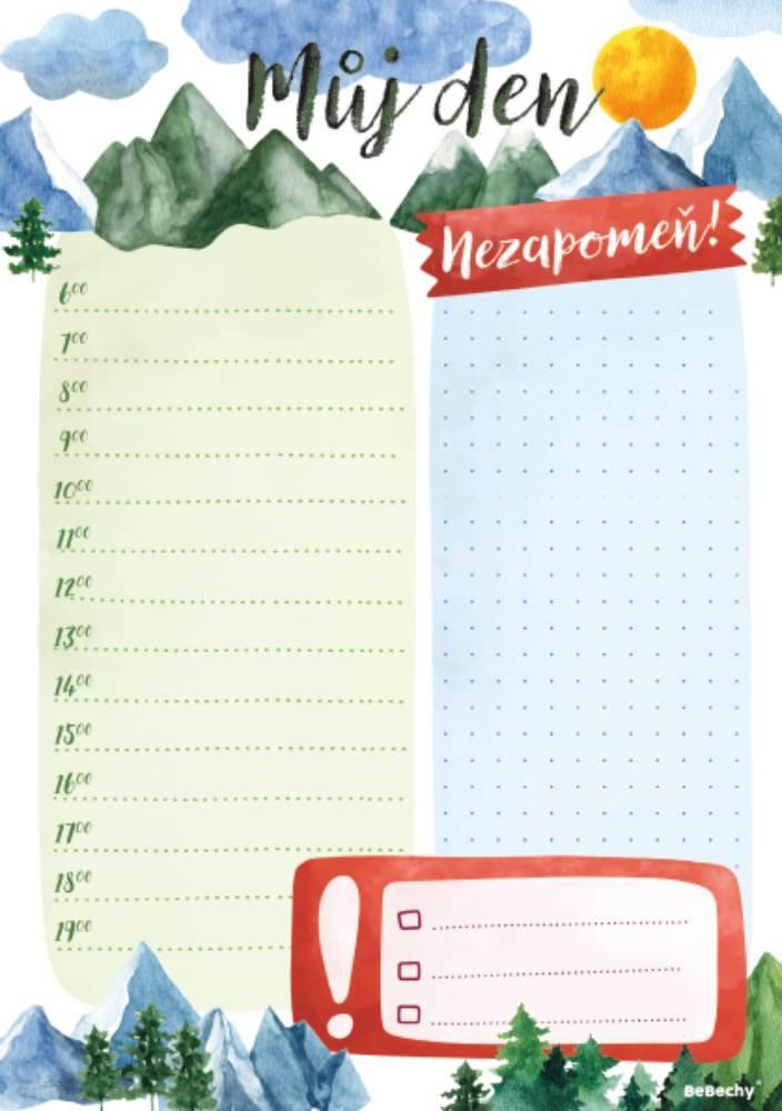 Baloušek Tisk denní plánovač A5 - Hory