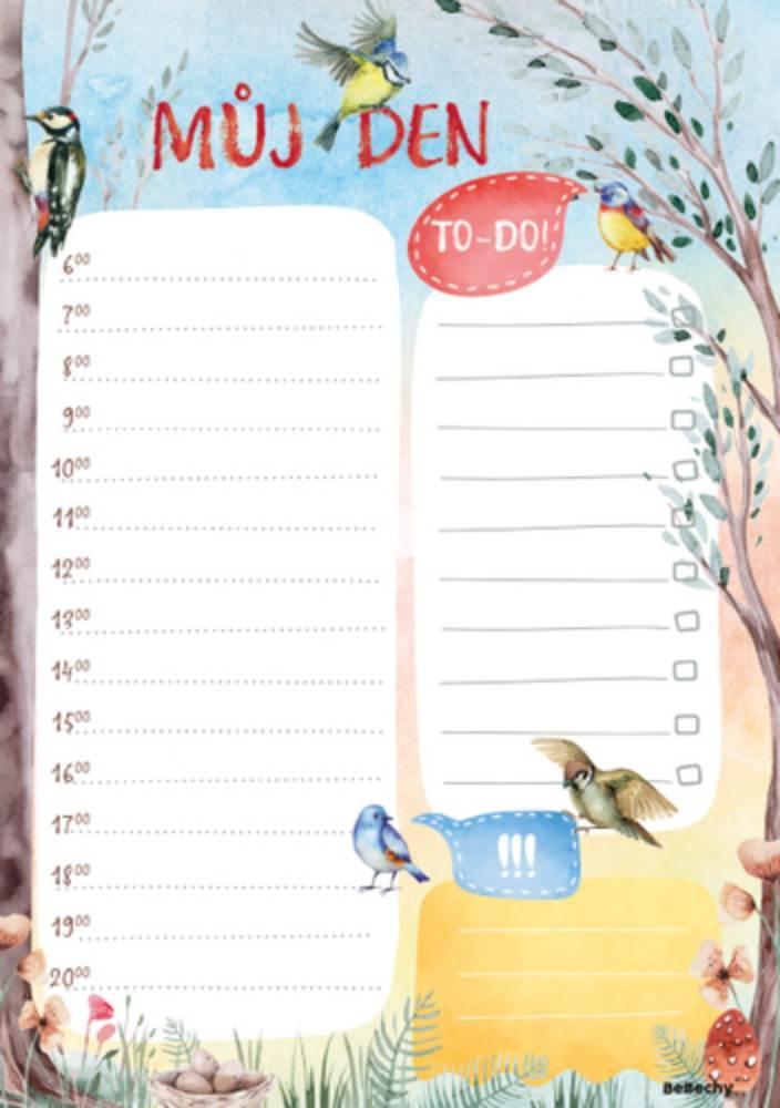 Baloušek Tisk denní plánovač A5 - Ptáčci