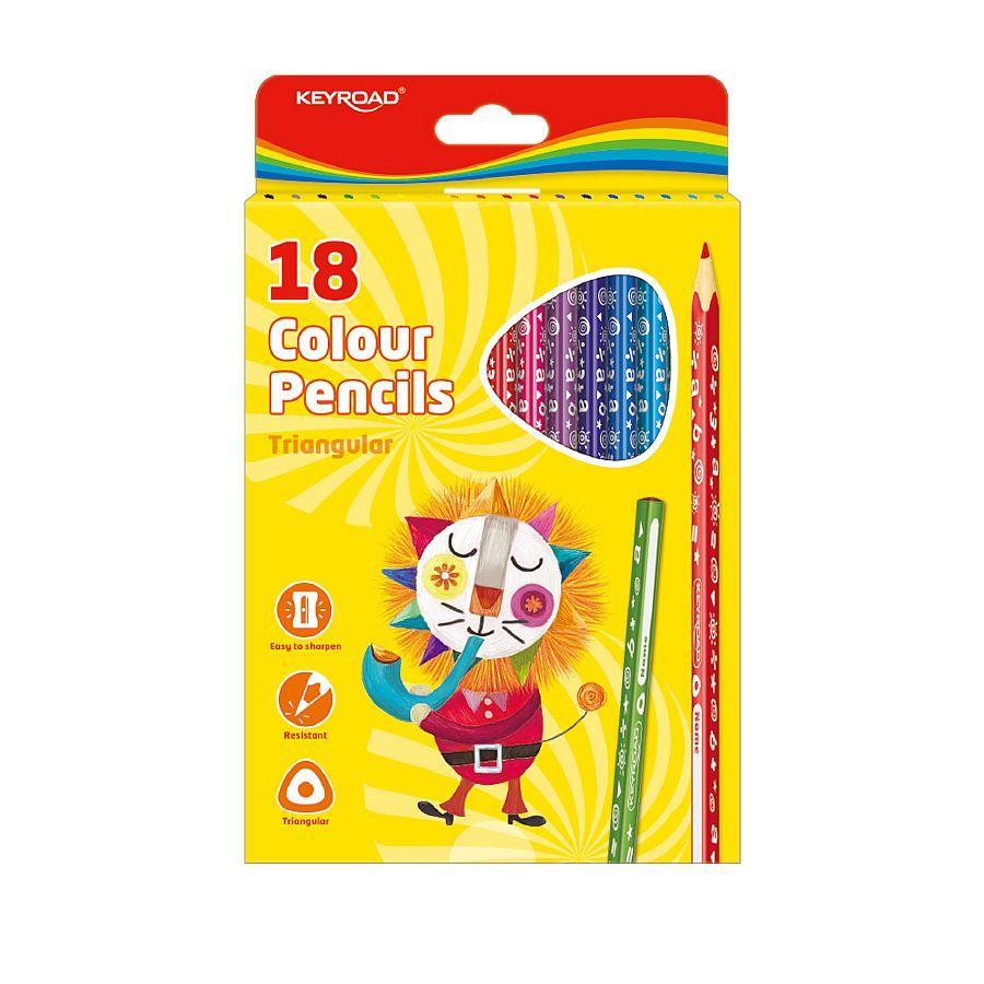 Keyroad pastelky trojhranné 18 ks