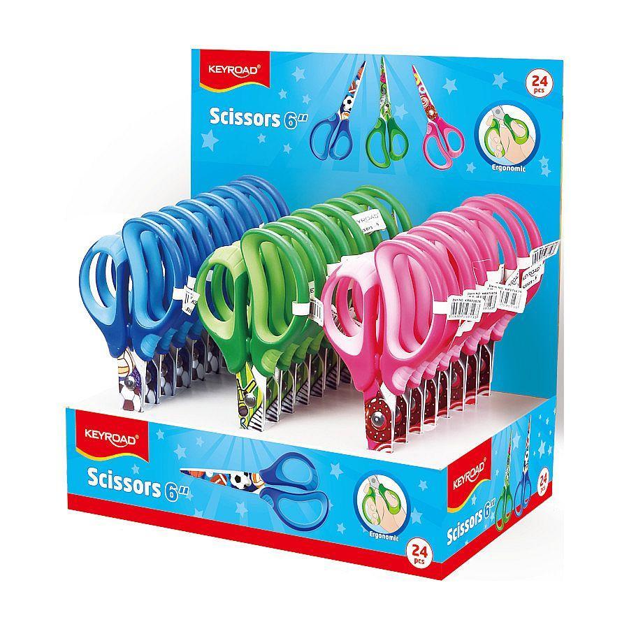 Keyroad nůžky školní Tattoo Soft 15 cm asort, mix barev