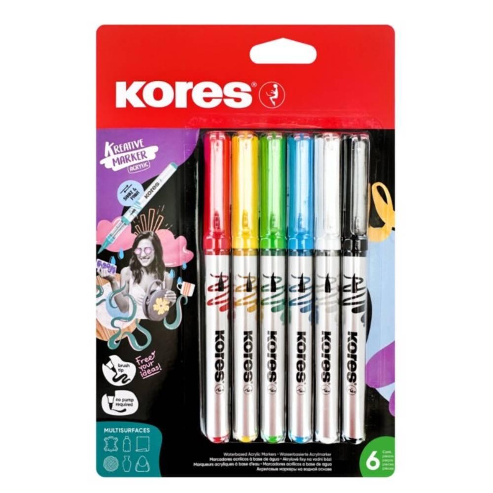 Kores popisovač akrylový Kreative Marker Selection sada 6 blistr