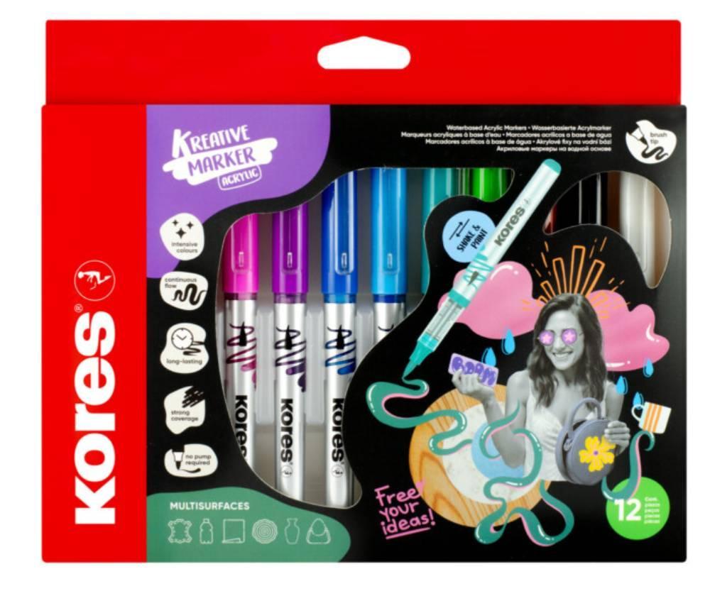 Kores popisovač akrylový Kreative Marker Selection sada 12