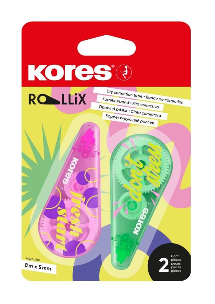 Kores opravný roller ROLLIX 5 mm x 8 m, 2 ks, mix barev