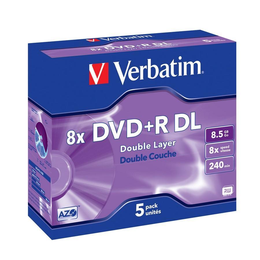 DVD +R VERBATIM 8,5 GB, jewel box, 4 x, 5 ks