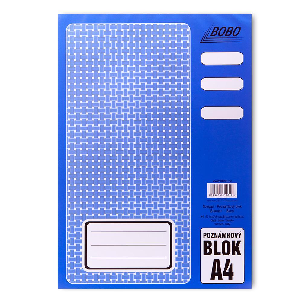 Bobo blok poznámkový lepený A4 čistý, 50 listů