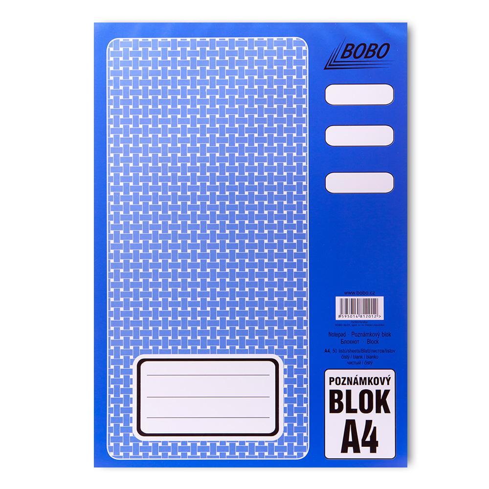 Bobo blok poznámkový lepený A4 čistý, 50 listů
