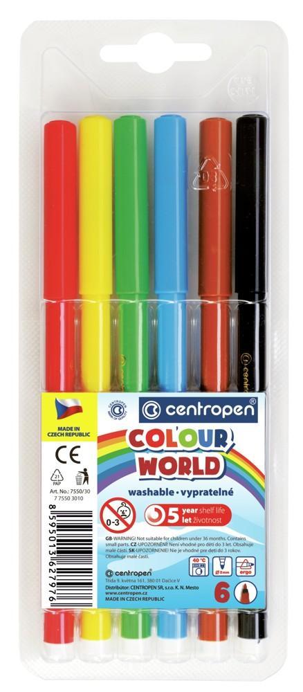 Centropen popisovač 7550/ 6 vypratelný Ergo