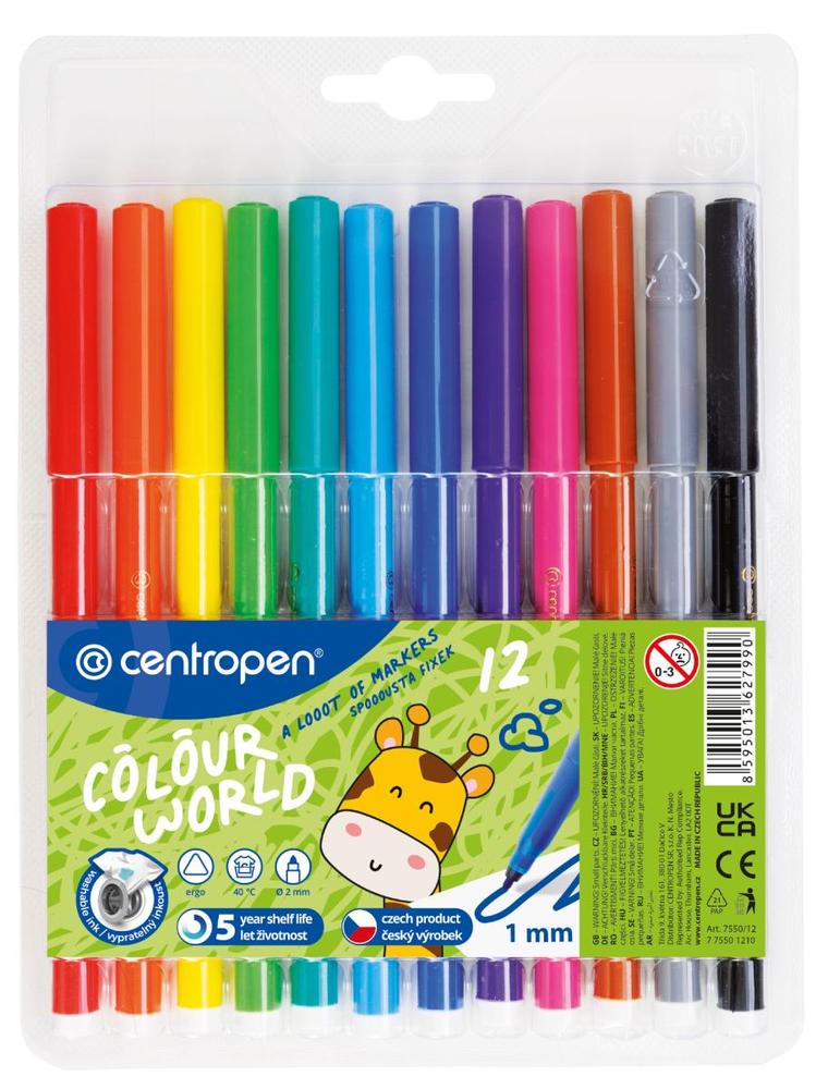 Centropen popisovač 7550 vypratelný Ergo sada 12 barev