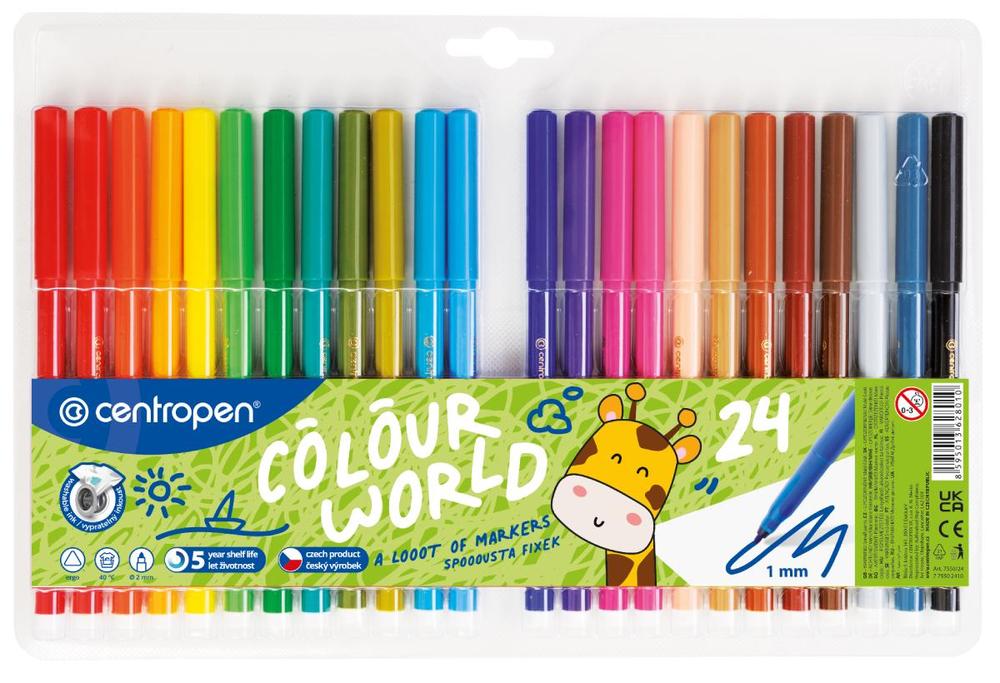 Centropen popisovač 7550 vypratelný Ergo sada 24 barev