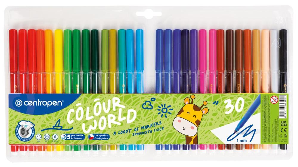 Centropen popisovač 7550 vypratelný Ergo sada 30 barev