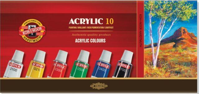 Koh-i-noor barva akrylová 16 ml/10 odstínů v tubě