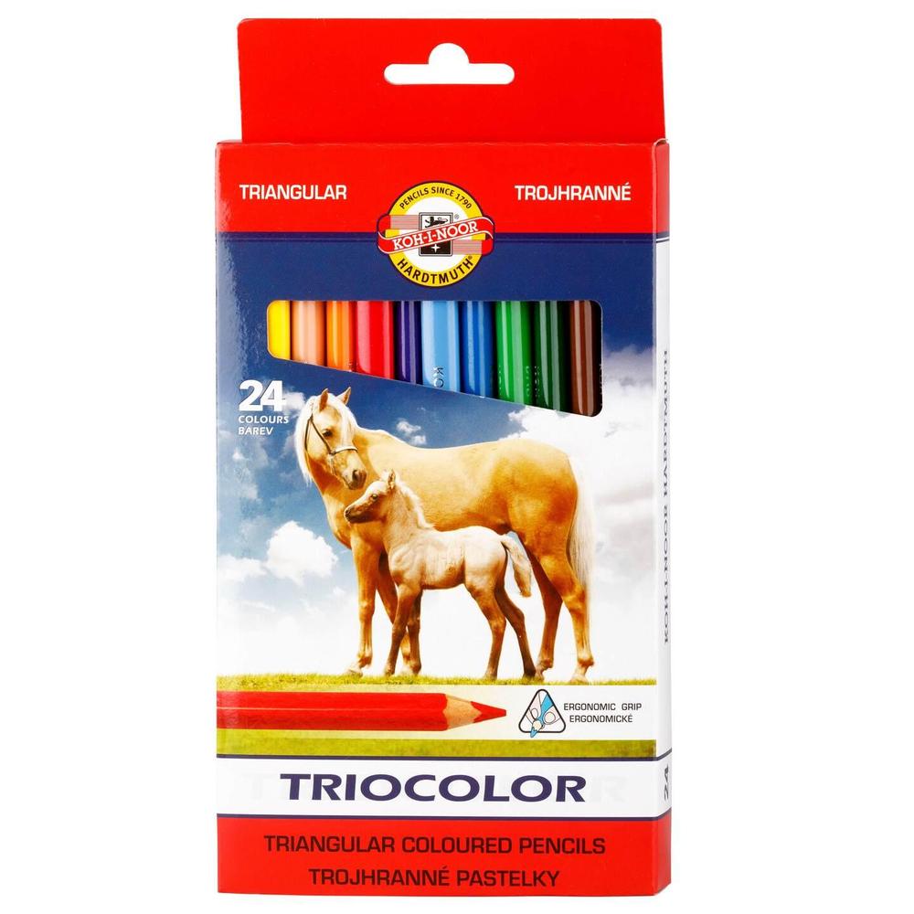 Koh-i-noor pastelky KIN 3144/24 trojhranné silné Triocolor