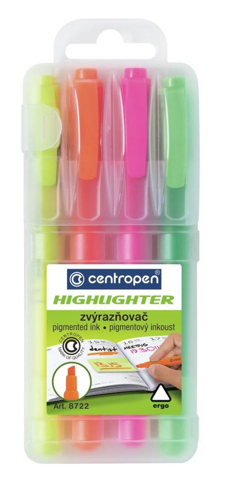 Centropen zvýrazňovač 8722 ERGO sada 4 barev